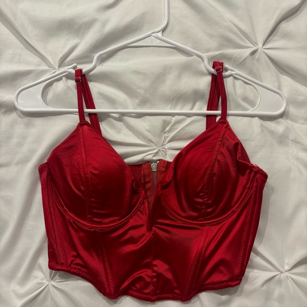 Nue Garage red bustier top